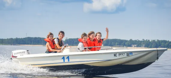 Motorboat at Camp Sea Gull