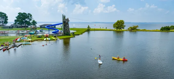 Seafarer waterfront with view of the slide