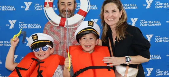 a family at Camp Sea Gull camper social