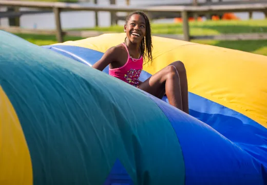 Girl on the blob at Seafarer