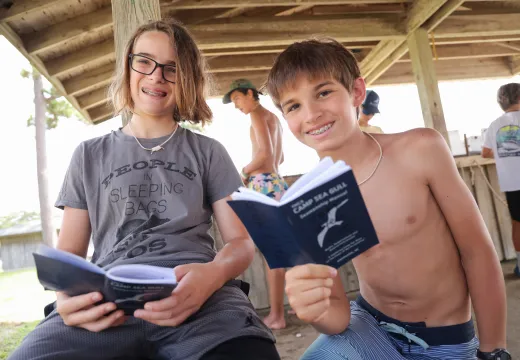 Blue books at Sea Gull